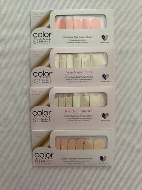 Color Street Nail Strips - 4 sets - Pink & French Manicure - NEW & SEALED